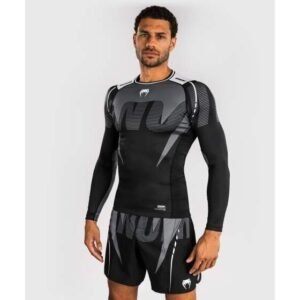 "Venum" Adrenaline marškinėliai ilgomis rankovėmis - Black/Silver Grey